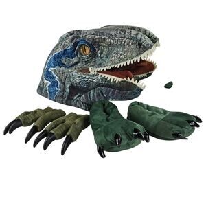 Jurassic World EUC Dinosaur Halloween costume Velociraptor set mask unisex OS